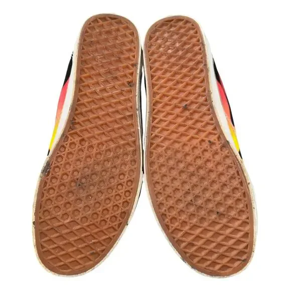 VANS OLD SKOOL FLAME PRINT BLACK CANVAS SNEAKERS MENS SIZE 10 JAZZ STRIPE GUM - Picture 6 of 7